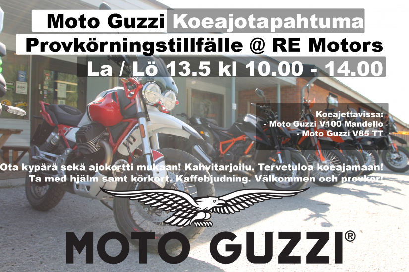 Moto Guzzi Koeajomahdollisuus 13.5.2023