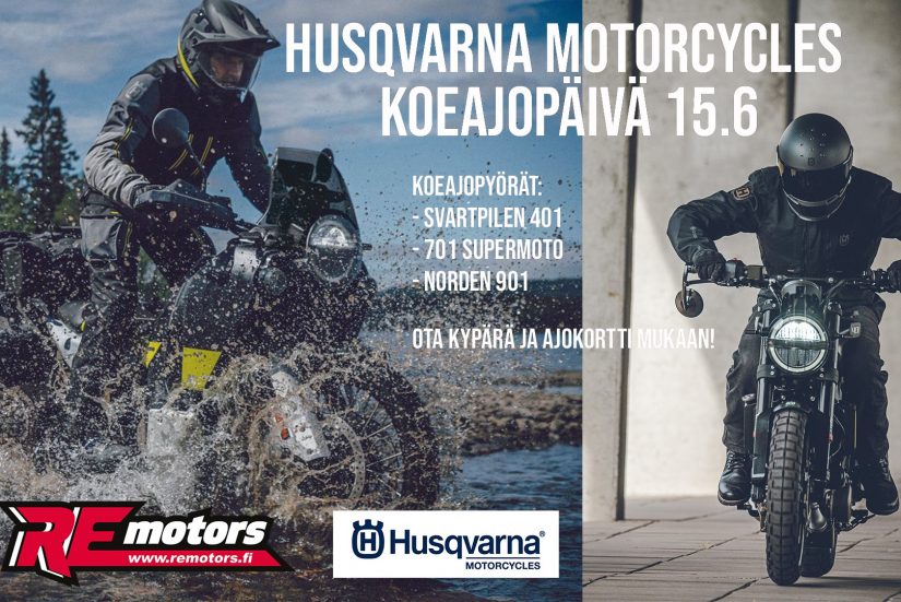 Husqvarna Motorcycles koeajopäivä 15.6