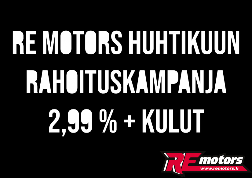 RE Motors Rahoituskampanja 2,99% + kulut